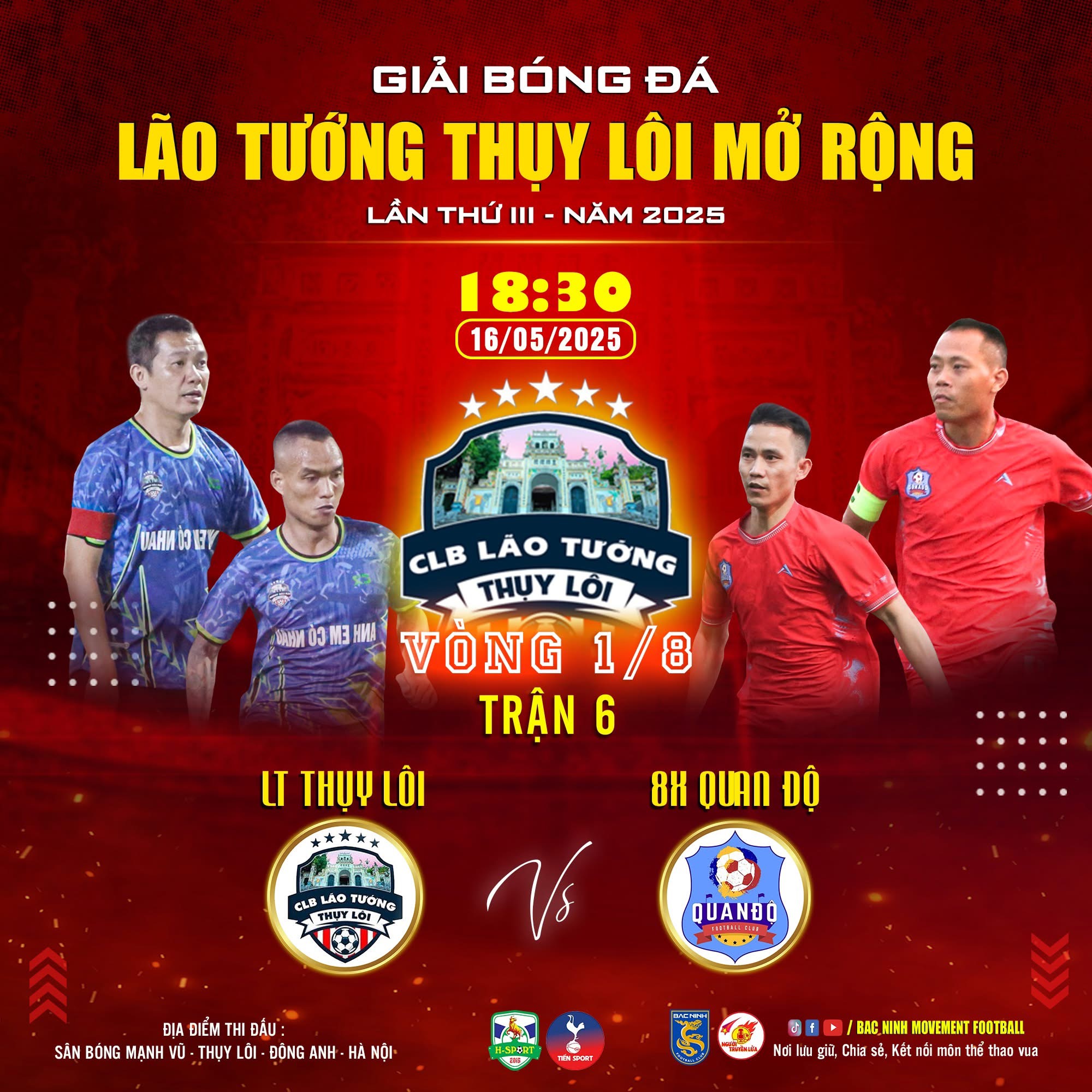 Trận Cầu Tâm Điểm Vòng Knock-out: Lão Tướng Thụy Lôi 1 Đối Đầu 8x Quan Độ – Duyên Nợ Chưa Hồi Kết. Cuộc đối đầu đỉnh cao: 8x Phú Mẫn vs 8x Yên Phụ – Khi hai thế lực ngang tài, đồng điệu lối chơi chạm trán.
