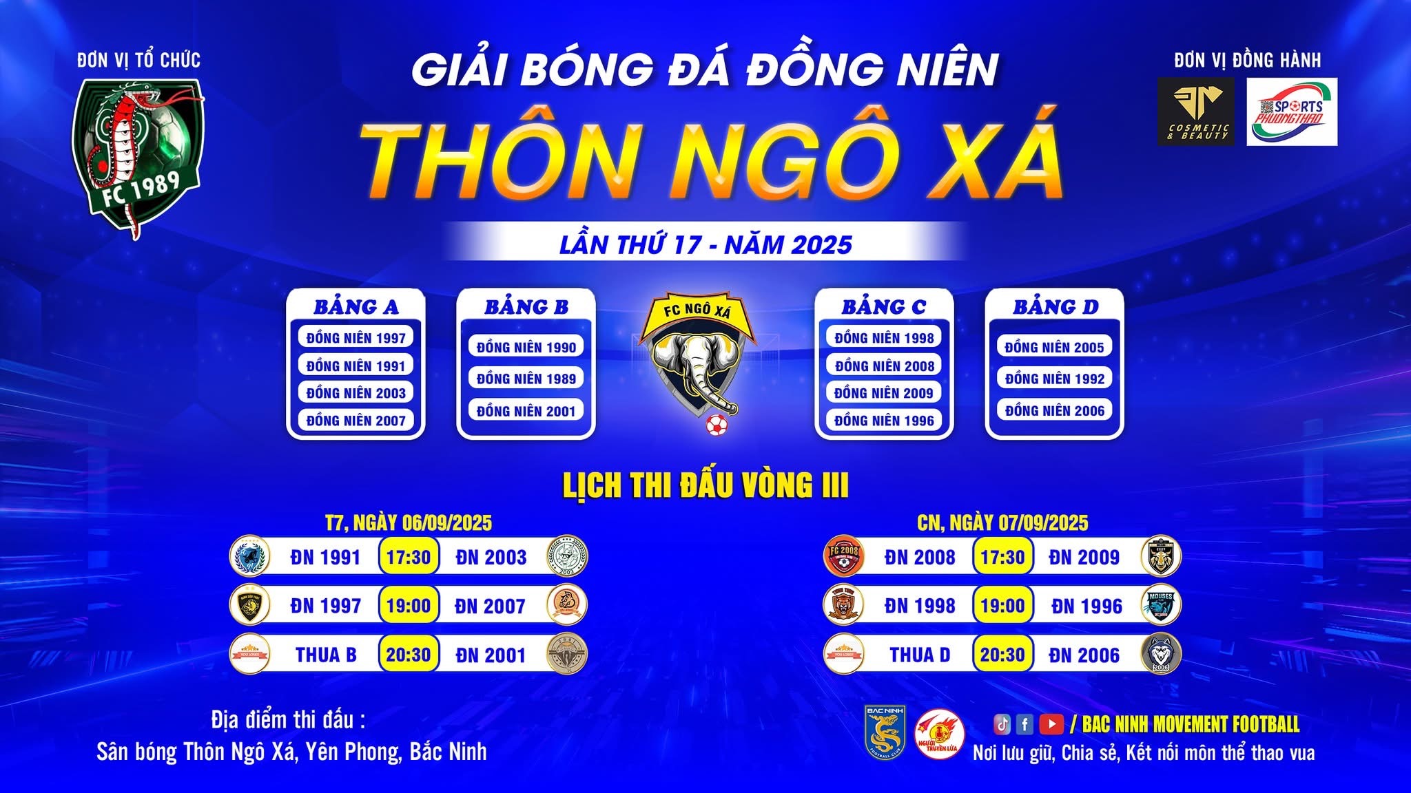 CHÍNH THỨC KHỞI TRANH GIẢI BÓNG ĐÁ ĐỒNG NIÊN THÔN NGÔ XÁ LẦN THỨ 17 – 2025 Niềm đam mê rực cháy, truyền thống tiếp nối và tương lai phát triển