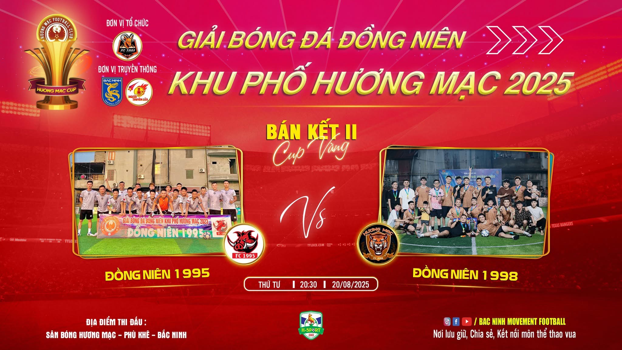 GIẢI BÓNG ĐÁ ĐỒNG NIÊN KHU PHỐ HƯƠNG MẠC 2025 – Bán kết rực lửa – Hồi kết cho ngai vàng đang cận kề