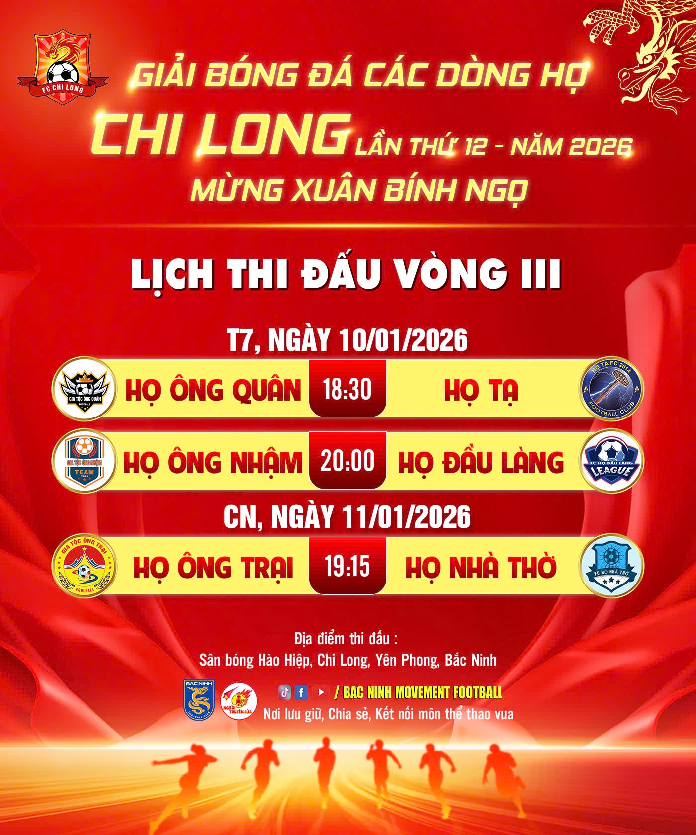 TỔNG HỢP VÒNG 2 GIẢI BÓNG ĐÁ CÁC DÒNG HỌ THÔN CHI LONG 2025