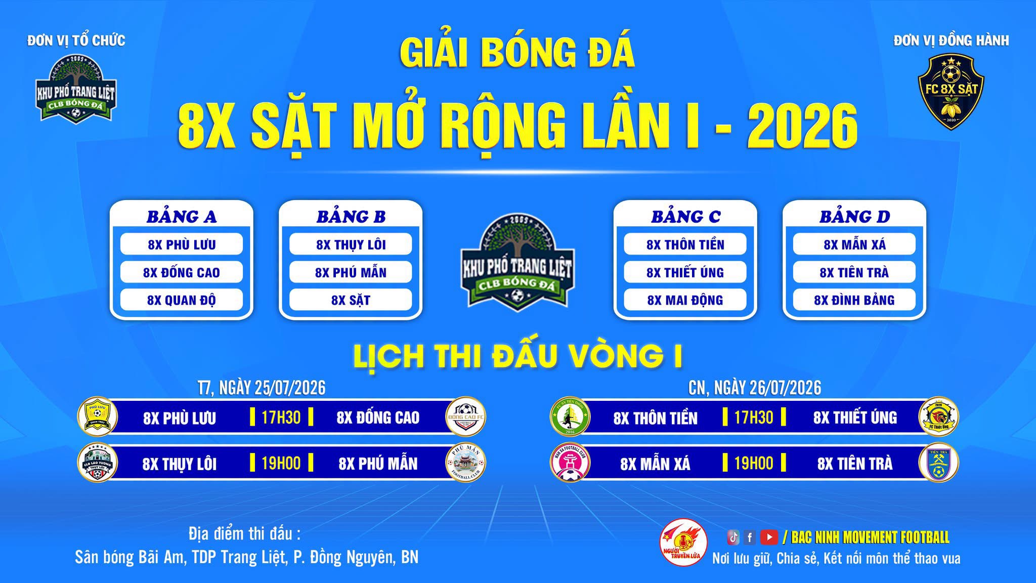 Giải bóng đá 8X Sặt Mở rộng 2026: Khơi nguồn đam mê – Bất tận cảm xúc trái bóng tròn